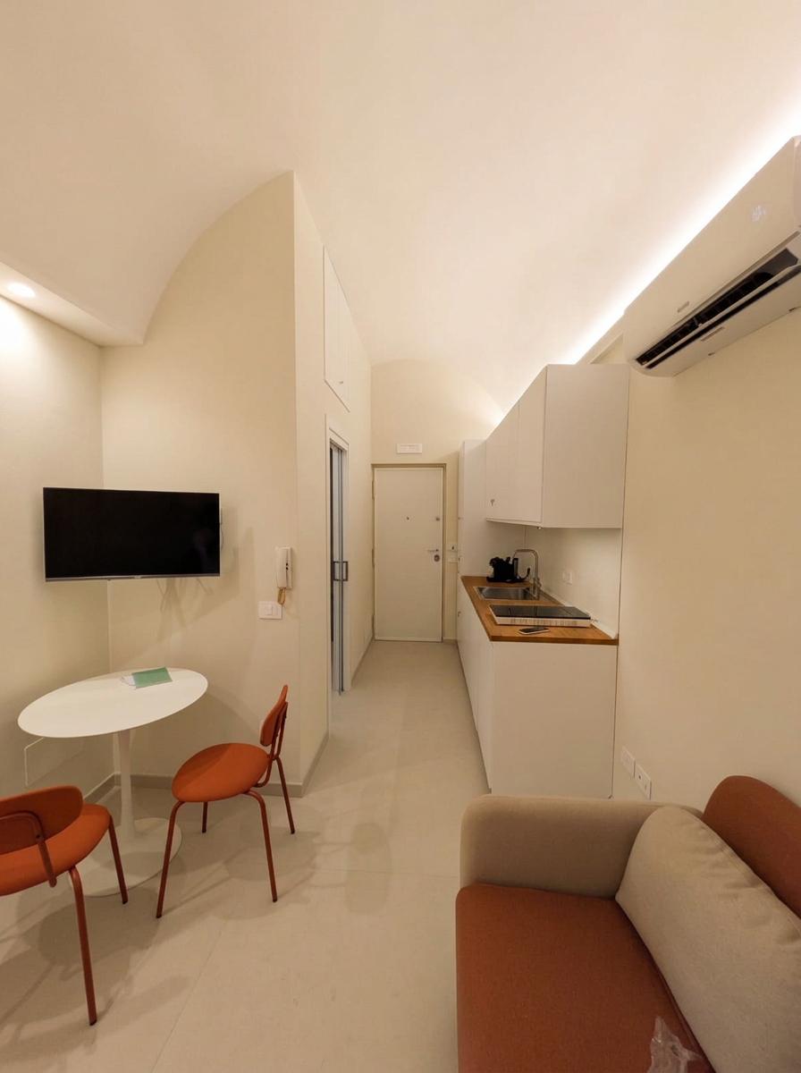 Il living verso l’ingresso